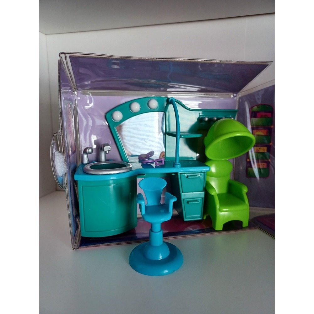 Vintage Fashion Polly Pocket Salon Boutique Fold‎ Out Playset Purple Pink Case - Picture 7 of 9